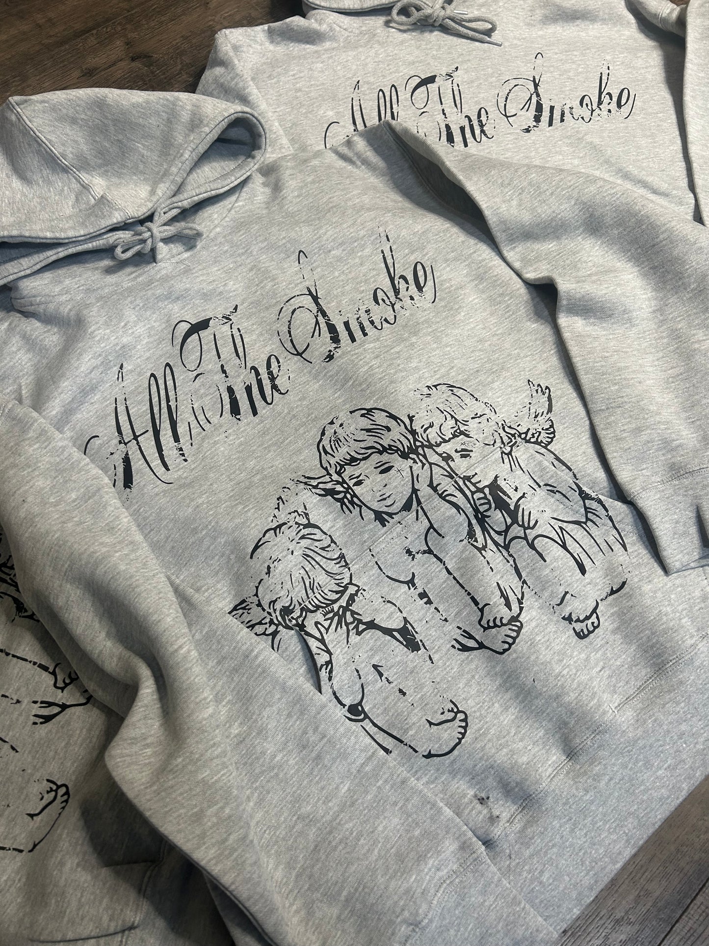 All the smoke angel on hoodies